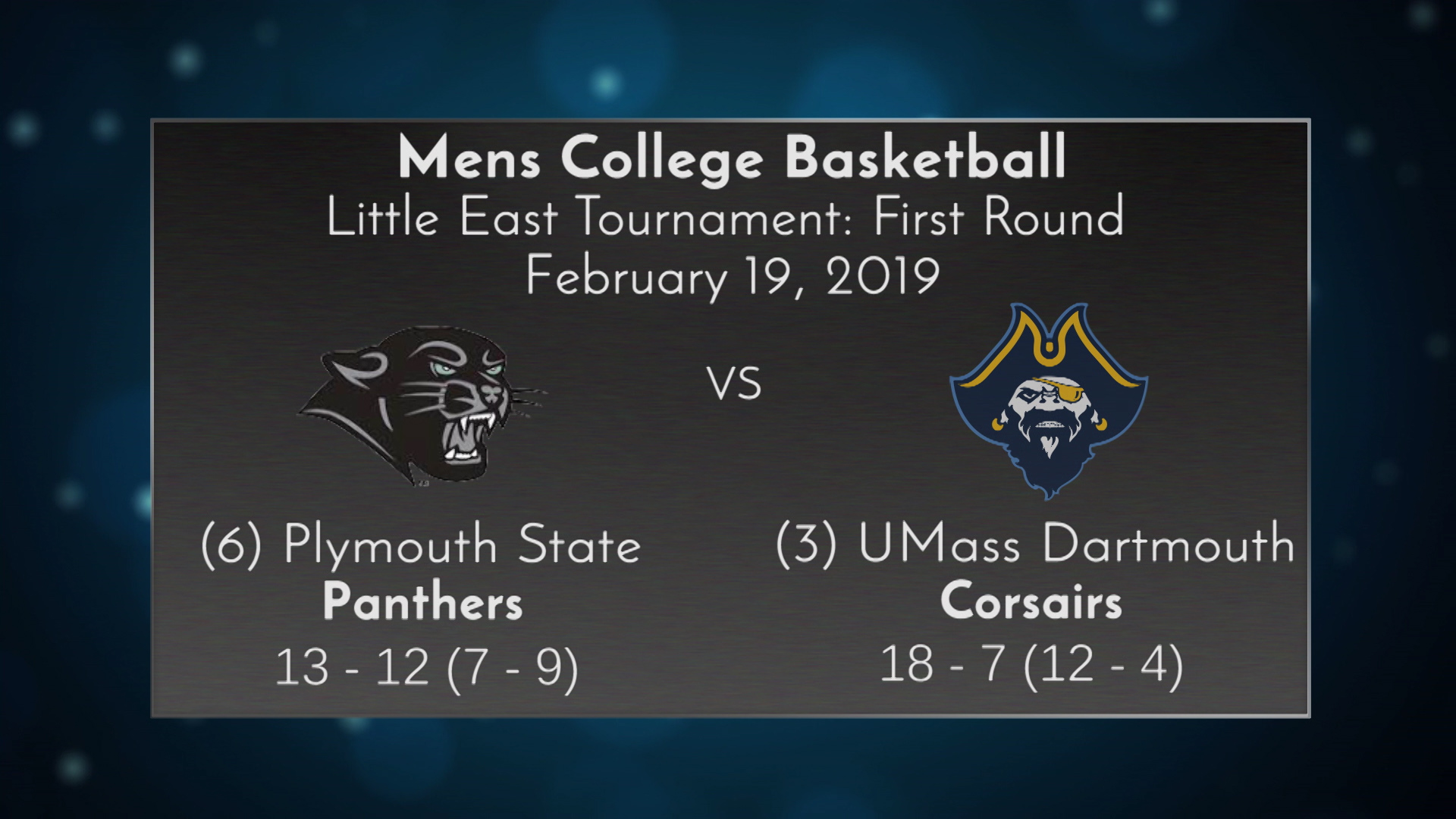 Thumbnail image for UMass Dartmouth Mens Basketball vs Plymouth State - Little East First Round - February 19, 2019
